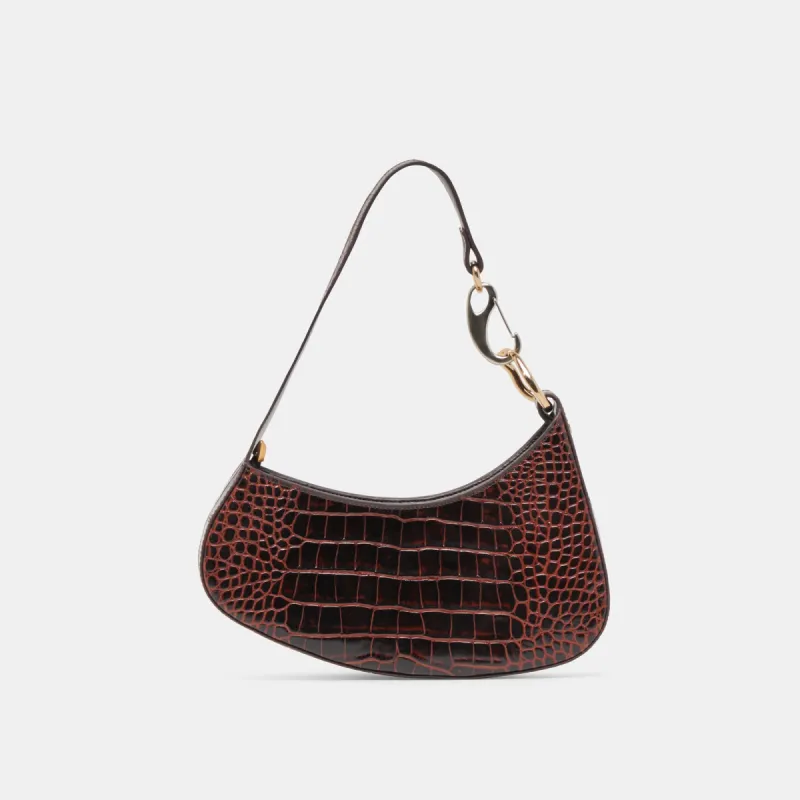 SKYLAR SHOULDER BAG CHOCOLATE CROCO LEATHER sold by Dolce Vita