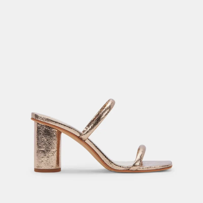 NOLES HEELS DARK GOLD METALLIC STELLA sold by Dolce Vita