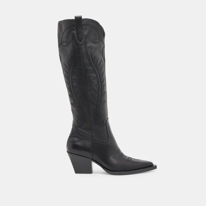 RYATT BOOTS BLACK LEATHER sold by Dolce Vita