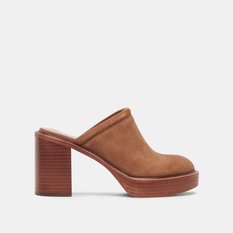 CASTEL HEELS CHESTNUT SUEDE sold by Dolce Vita