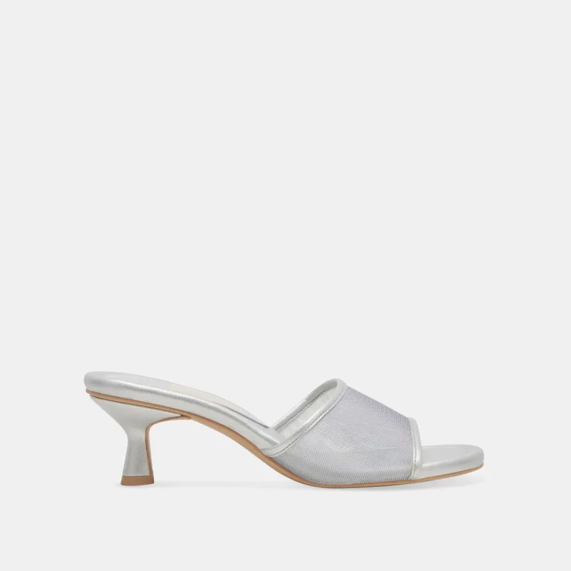 MEEZA HEELS SILVER MESH sold by Dolce Vita