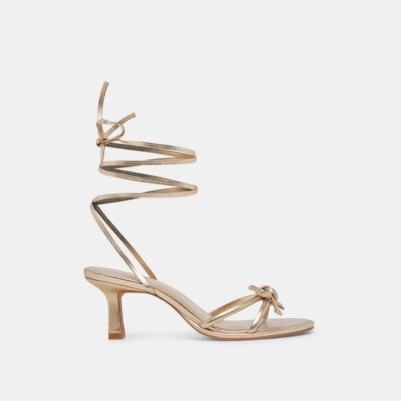 MAISON HEELS GOLD METALLIC LEATHER sold by Dolce Vita