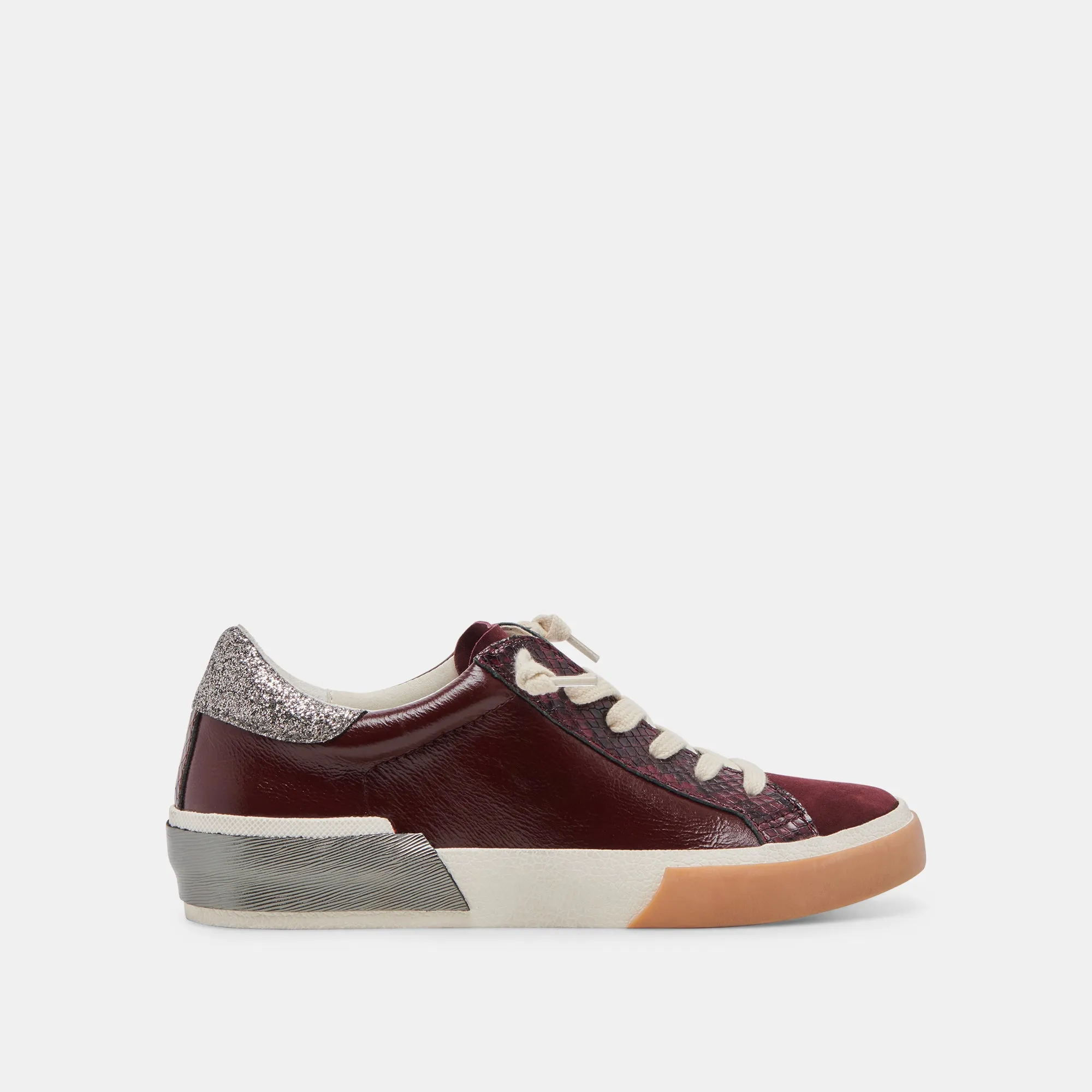 ZINA SNEAKERS BURGUNDY CRINKLE PATENT sold by Dolce Vita