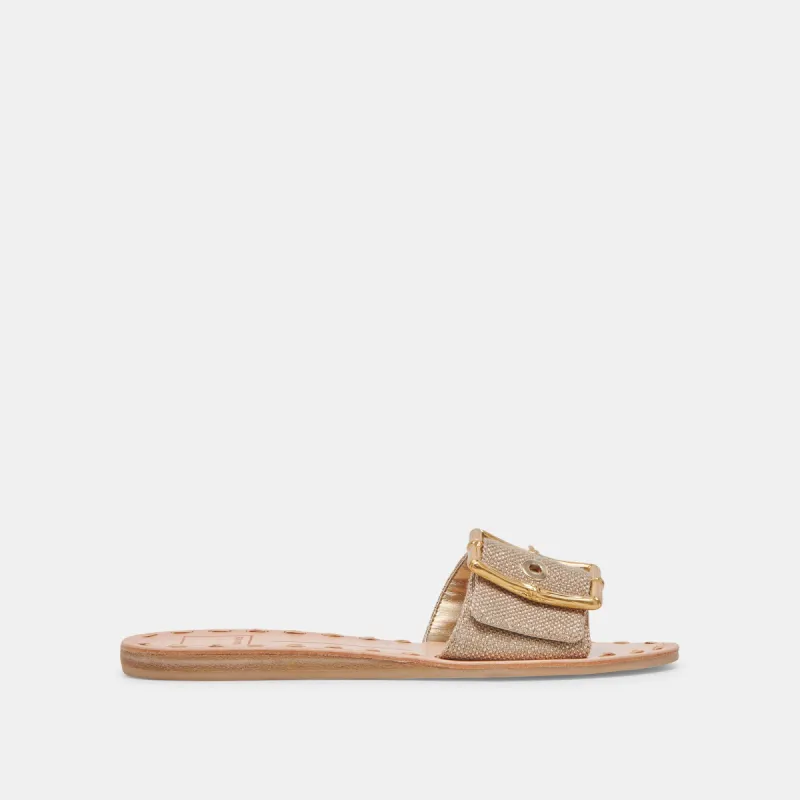 DASA SANDALS LIGHT GOLD RAFFIA sold by Dolce Vita