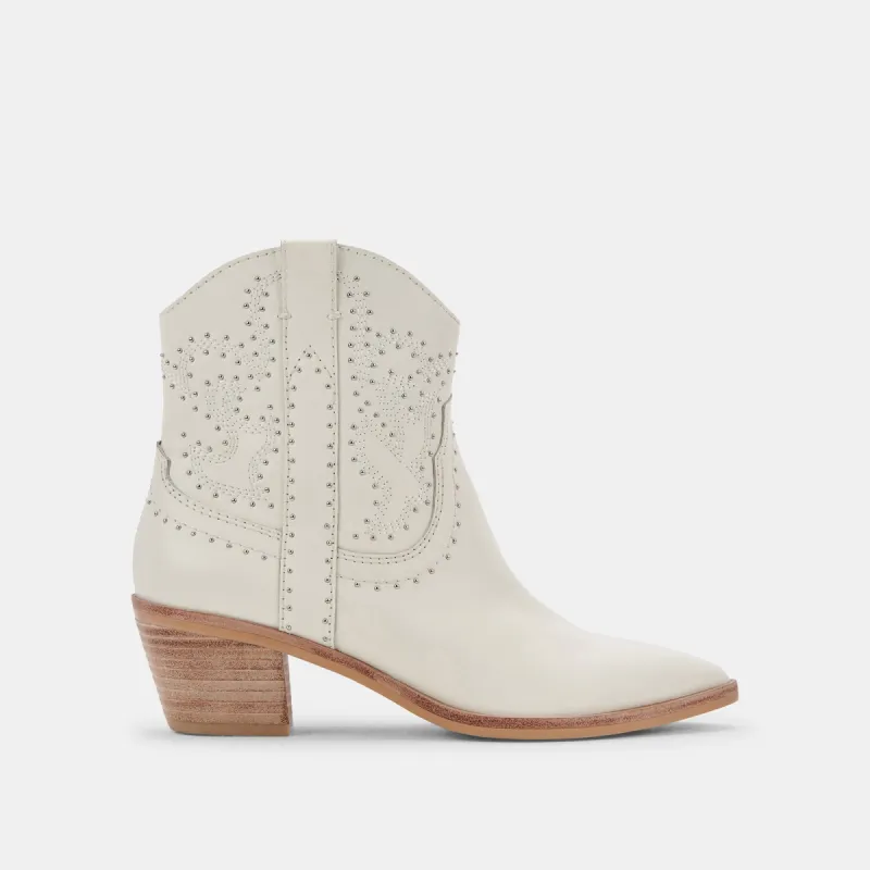 SOLOW STUD BOOTIES OFF WHITE LEATHER - re:vita sold by Dolce Vita