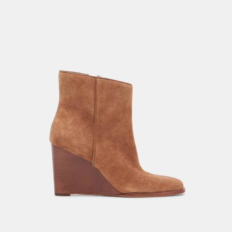 SUSANN WIDE BOOTIES CHESTNUT SUEDE sold by Dolce Vita