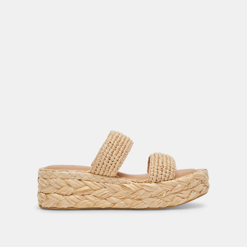 CORLA SANDALS LT NATURAL RAFFIA sold by Dolce Vita
