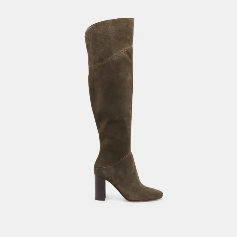 SURY WIDE CALF BOOTS ARMY SUEDE sold by Dolce Vita