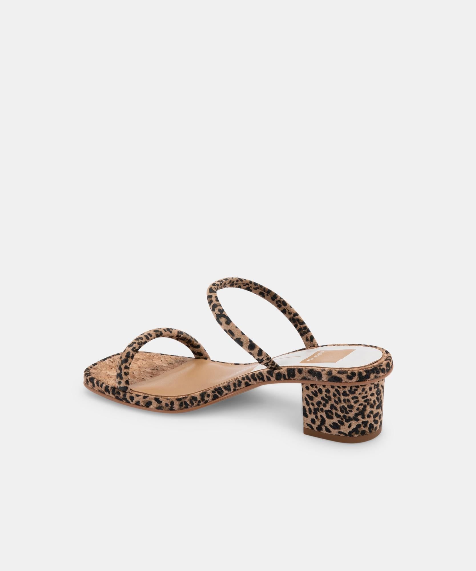 RIYA SANDALS TAN BLACK DUSTED LEOPARD SUEDE - re:vita sold by Dolce Vita product image thumbnail 5