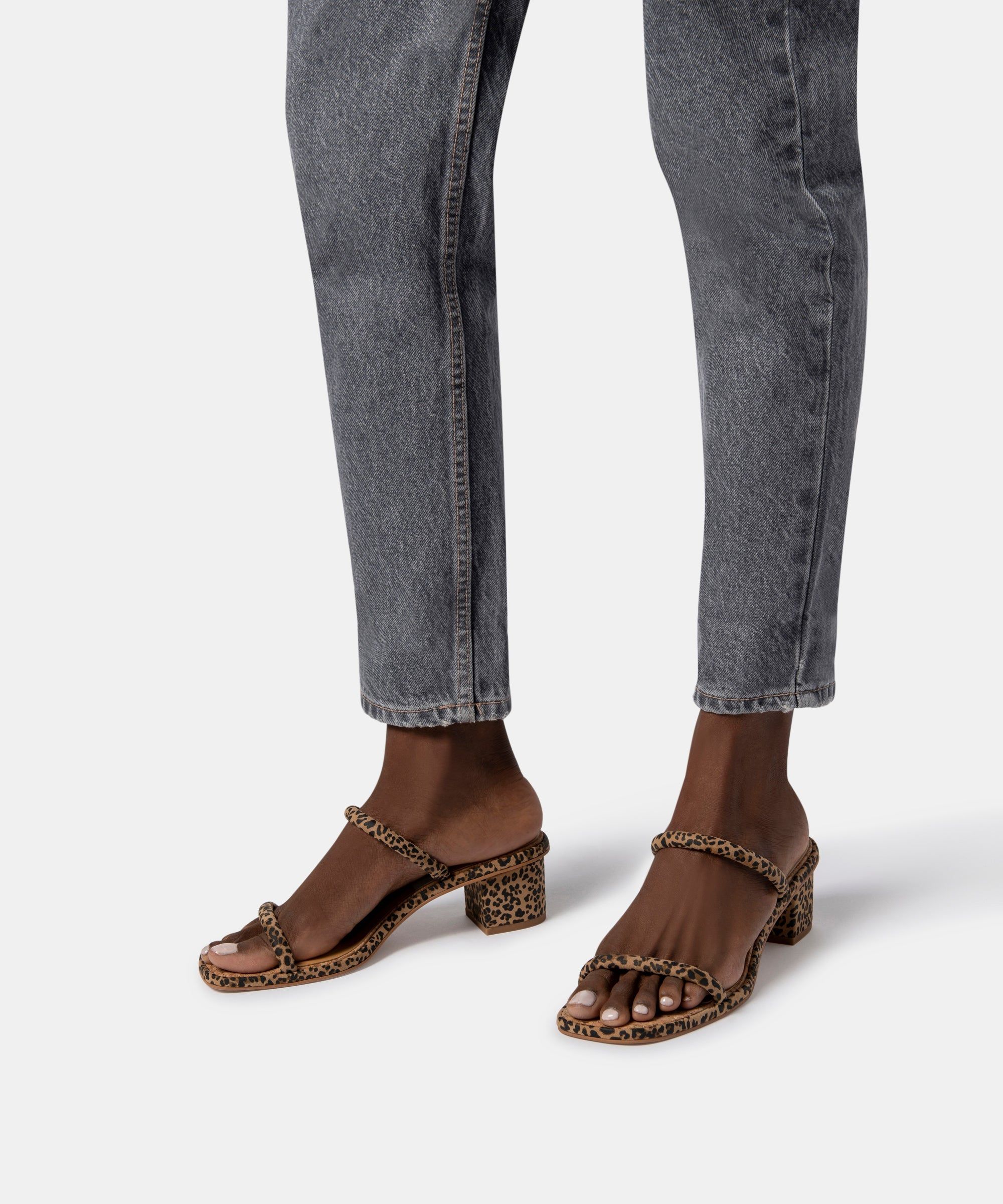 RIYA SANDALS TAN BLACK DUSTED LEOPARD SUEDE - re:vita sold by Dolce Vita product image thumbnail 2