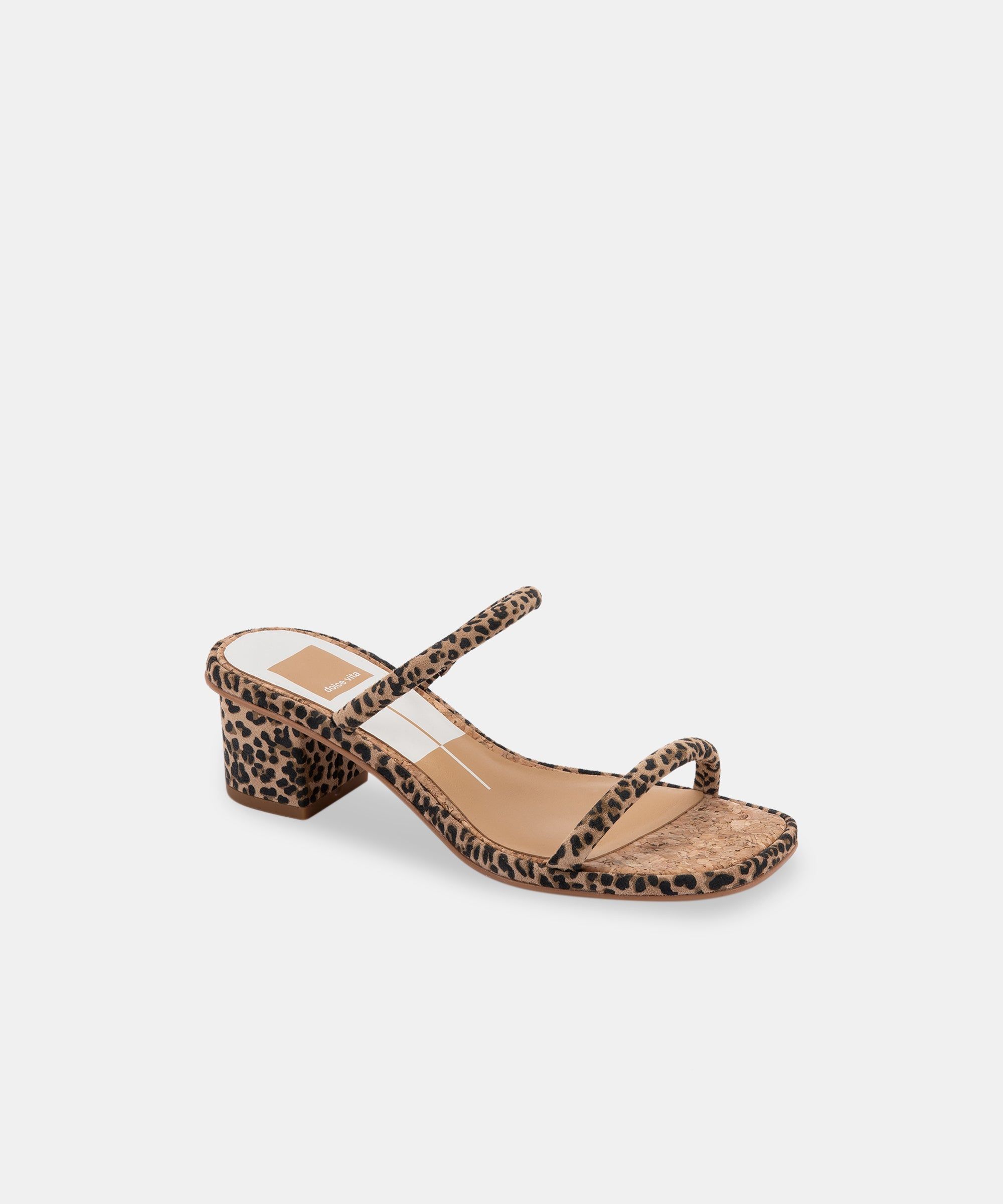 RIYA SANDALS TAN BLACK DUSTED LEOPARD SUEDE - re:vita sold by Dolce Vita product image thumbnail 3