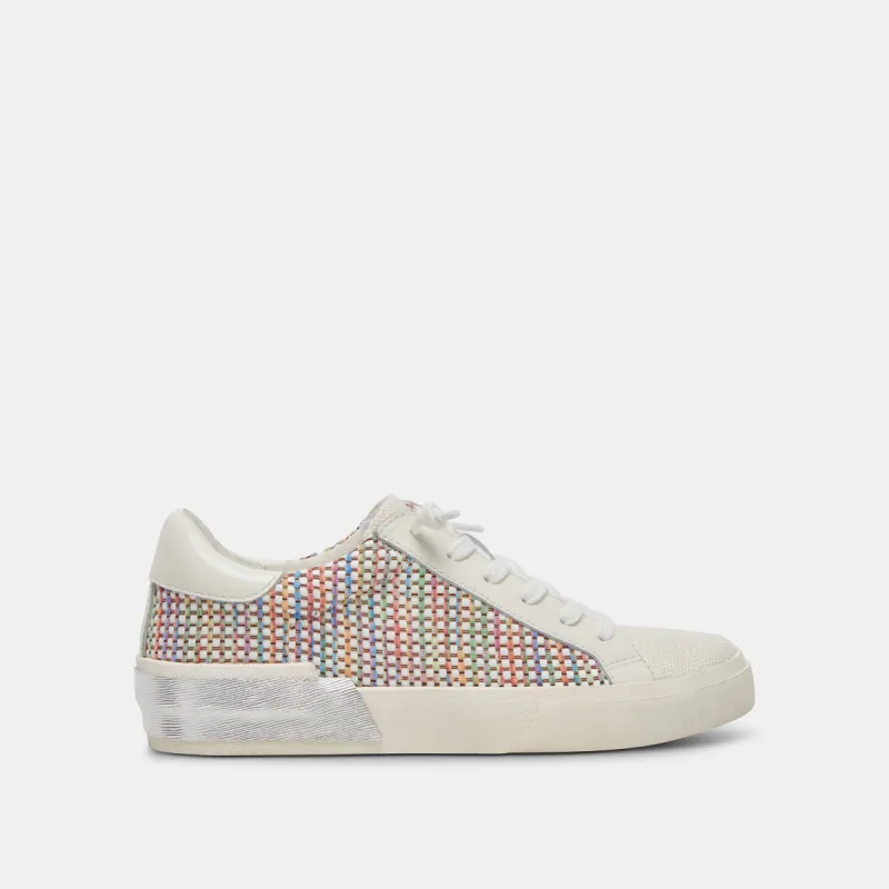 ZINA PRIDE SNEAKERS WHITE MULTI RAFFIA sold by Dolce Vita