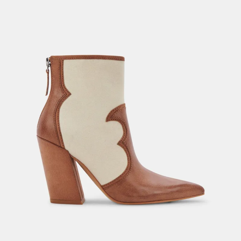 NORAYA BOOTIES BROWN MULTI LEATHER sold by Dolce Vita