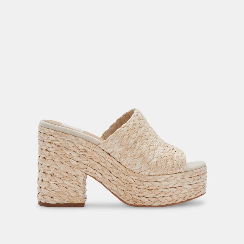 ELORA HEELS LT NATURAL RAFFIA sold by Dolce Vita