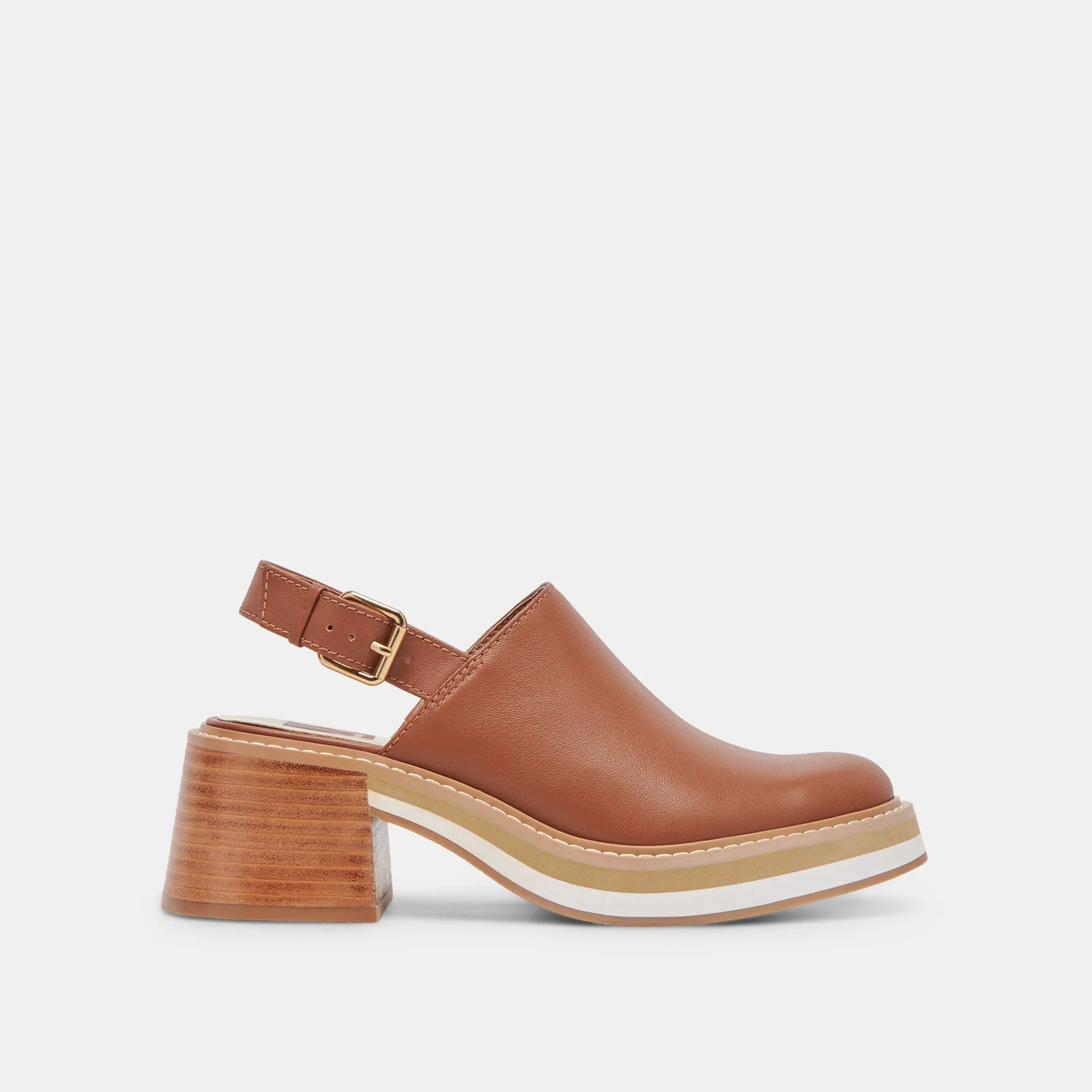 HANIAH HEELS BROWN LEATHER sold by Dolce Vita