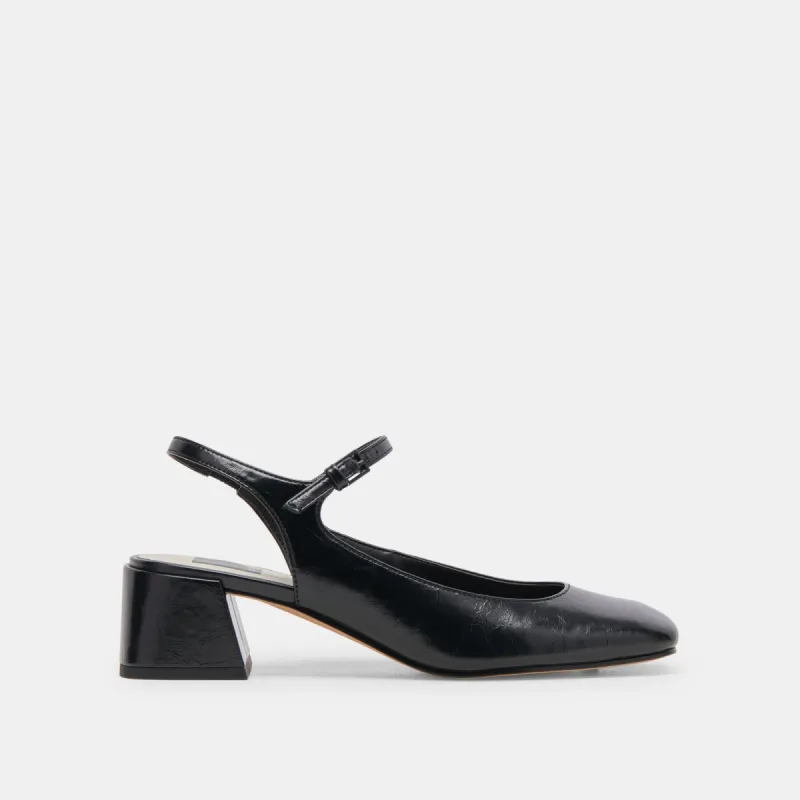 MAGGI HEELS MIDNIGHT CRINKLE PATENT sold by Dolce Vita
