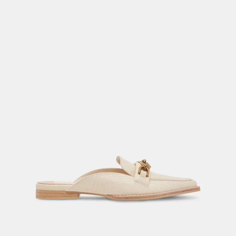SIDON FLATS IVORY EMBOSSED LEATHER sold by Dolce Vita