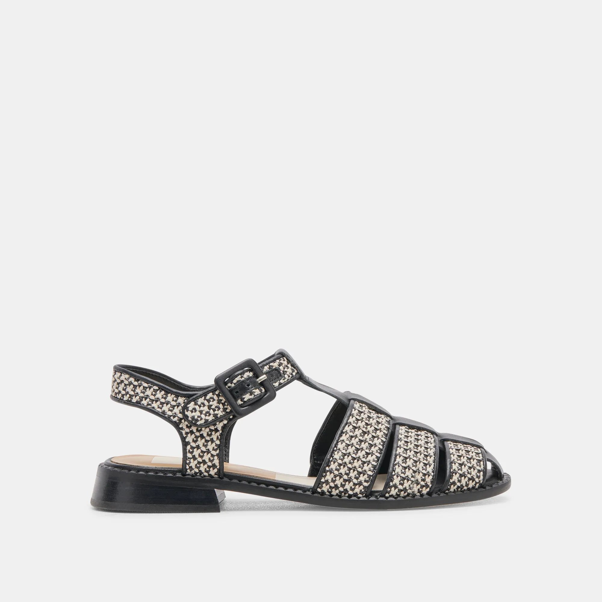 HOLIS SANDALS BLACK MULTI RAFFIA sold by Dolce Vita