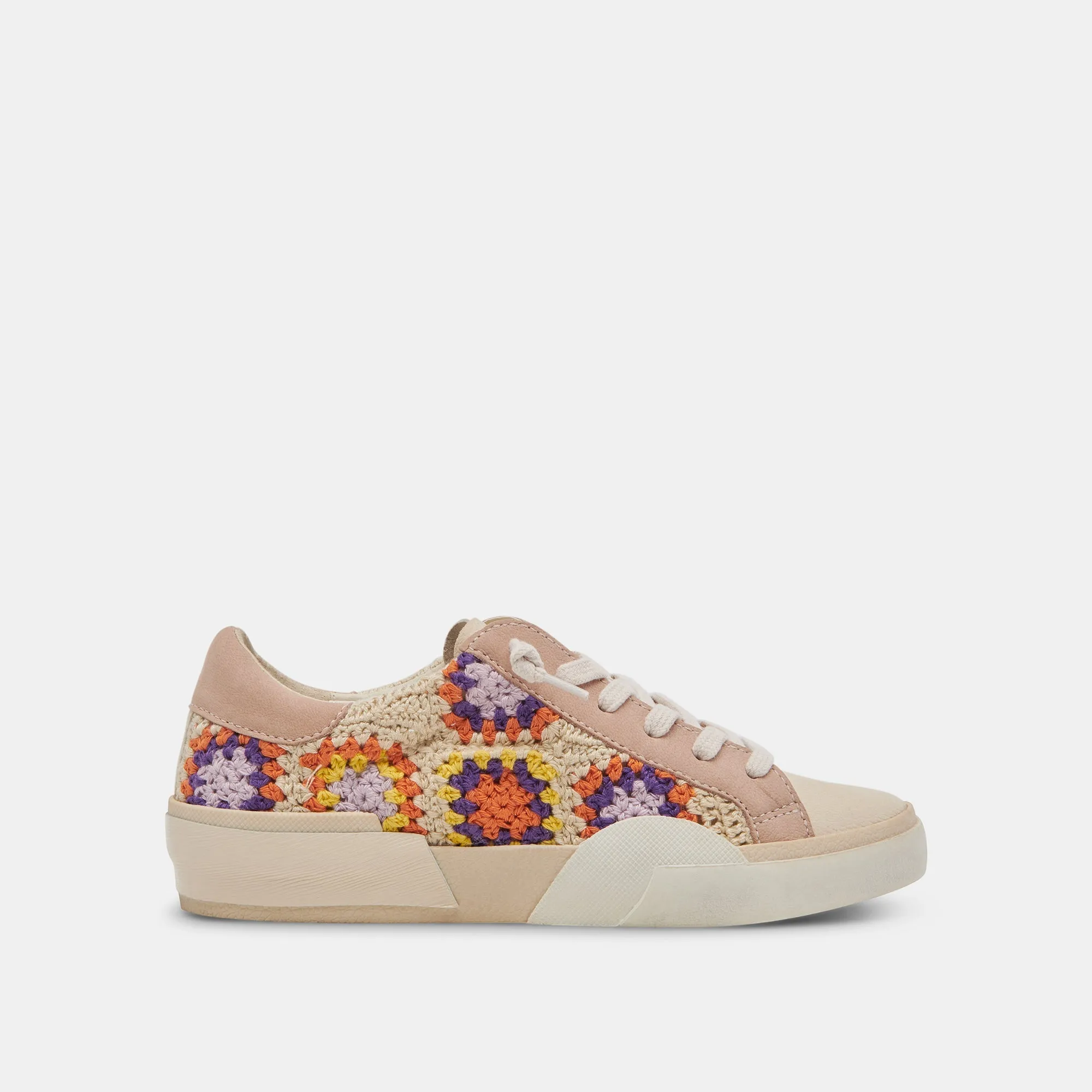 ZINA CROCHET SNEAKERS PURPLE FLORAL CROCHET - re:vita sold by Dolce Vita