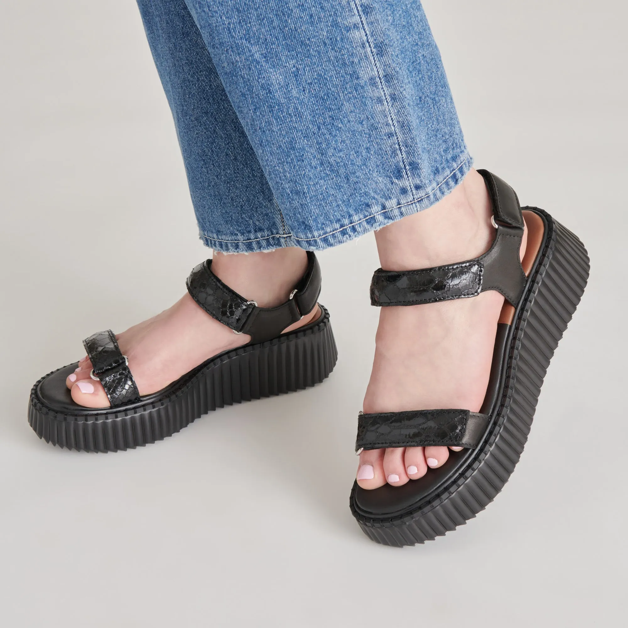 DEBRA SANDALS MIDNIGHT EMBOSSED LEATHER sold by Dolce Vita product image thumbnail 2