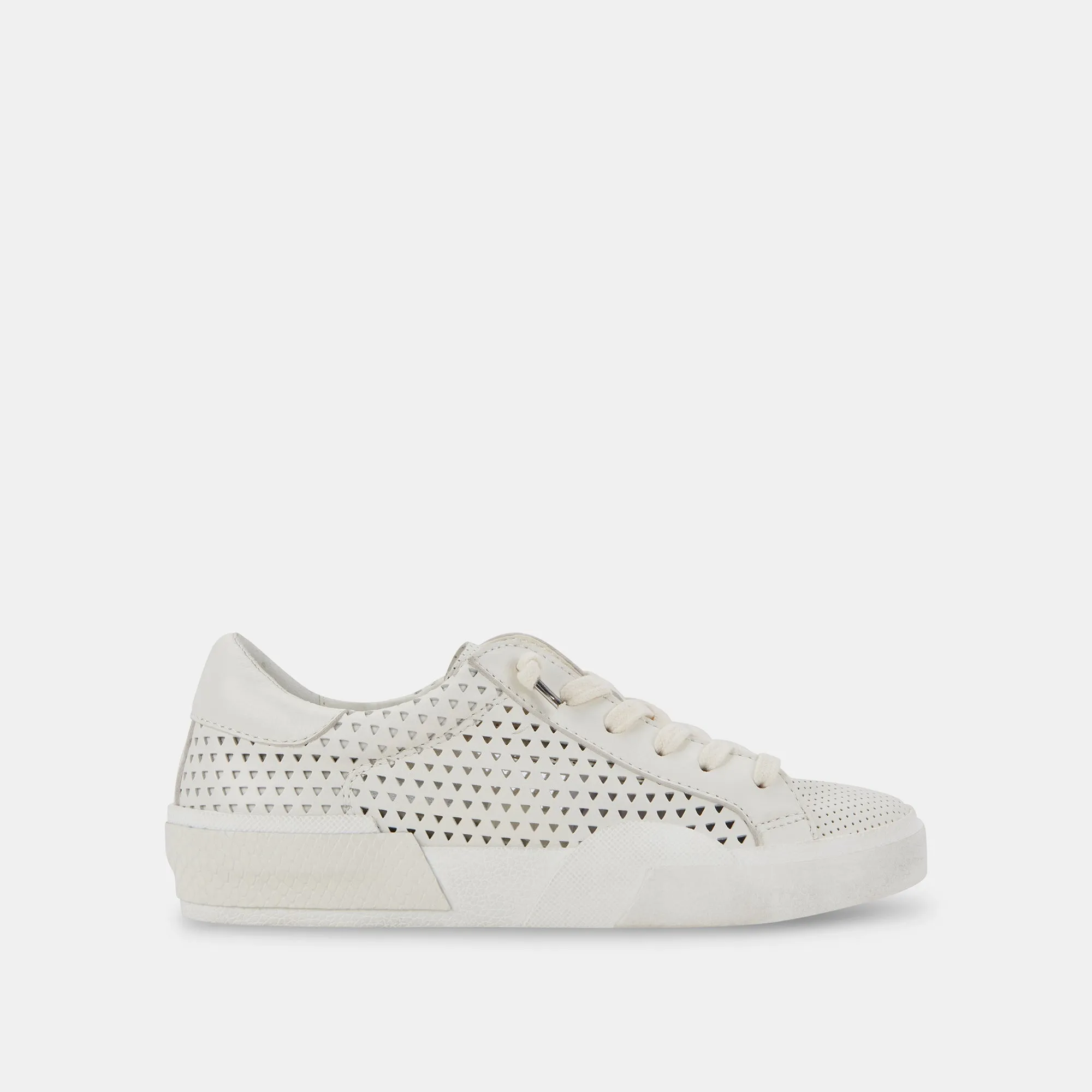 ZINA PERFORATED SNEAKERS WHITE PERFORATED LEATHER sold by Dolce Vita