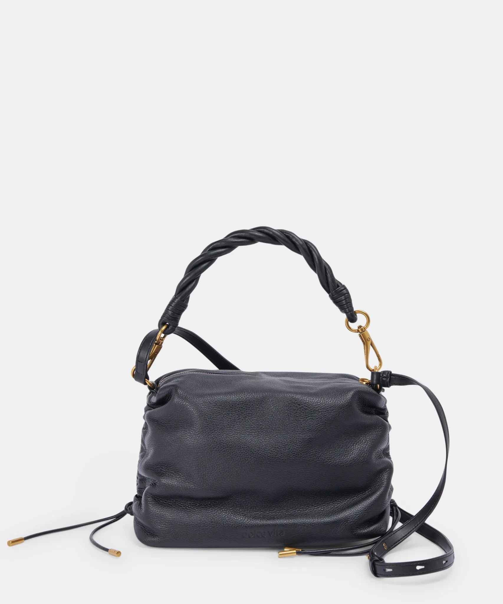 PRESTON SHOULDER/CROSSBODY BLACK LEATHER - re:vita sold by Dolce Vita
