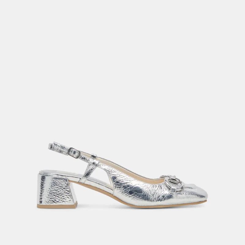 MELLI HEELS SILVER DISTRESSED LEATHER sold by Dolce Vita