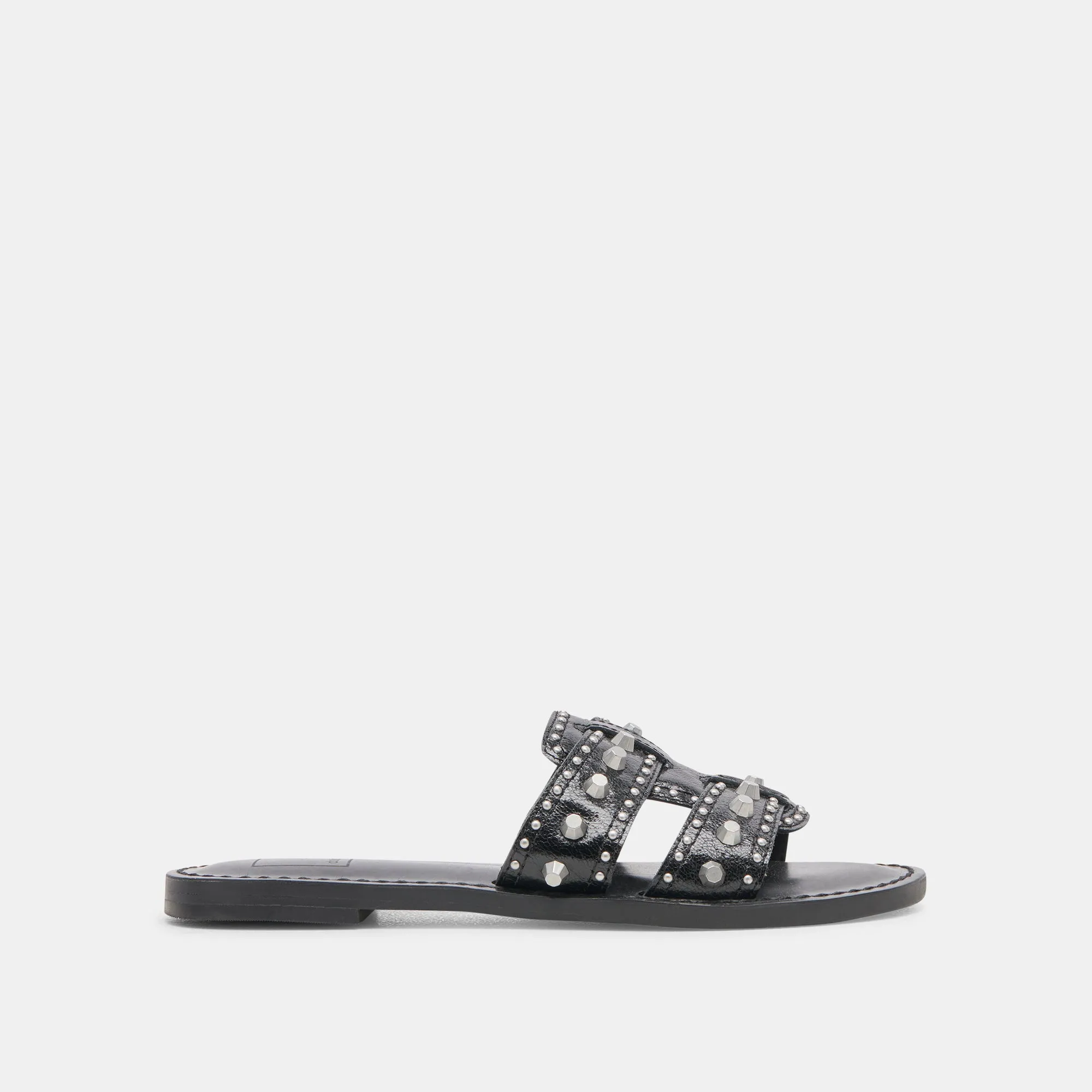 WESLA STUD SANDALS MIDNIGHT CRINKLE PATENT sold by Dolce Vita