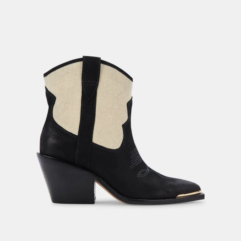 NASHE BOOTIES BLACK MULTI NUBUCK sold by Dolce Vita