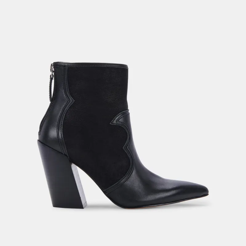 NORAYA BOOTIES BLACK LEATHER sold by Dolce Vita