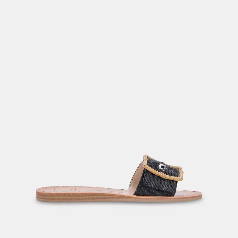 DASA SANDALS BLACK RAFFIA sold by Dolce Vita