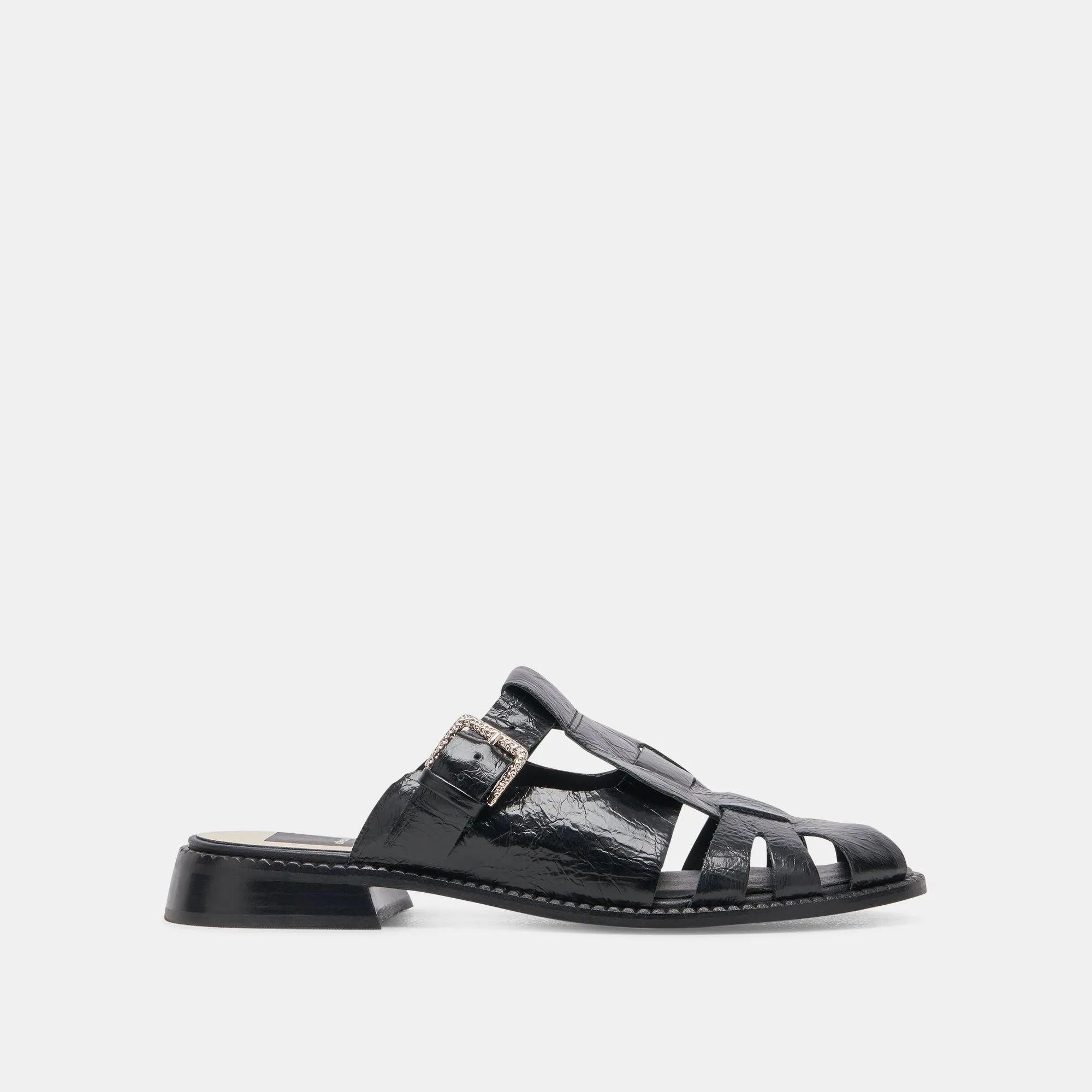 HIPPIE FLATS MIDNIGHT CRINKLE PATENT sold by Dolce Vita