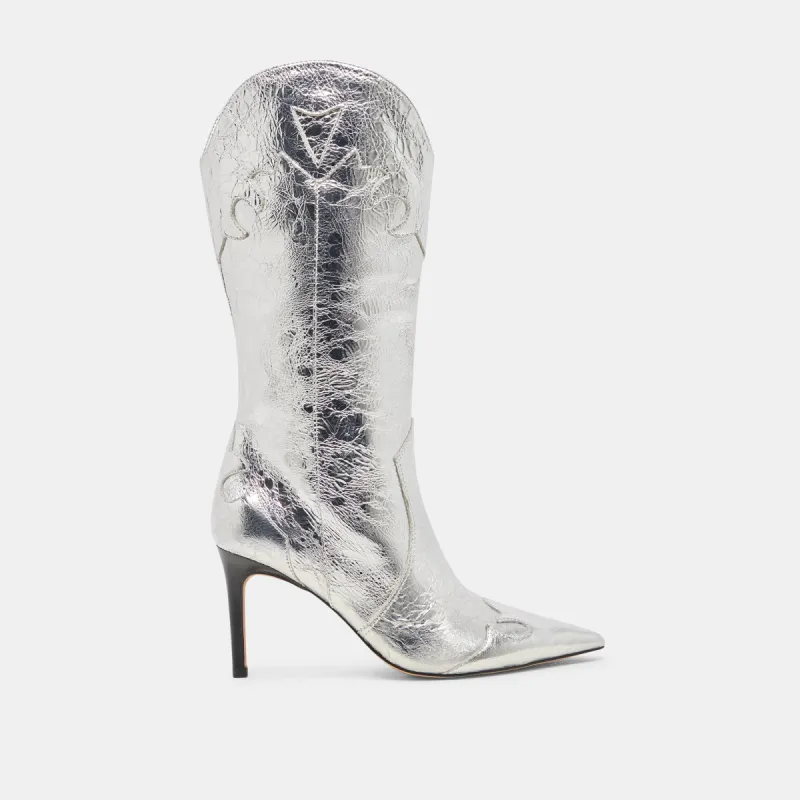 KASEDY BOOTS SILVER DISTRESSED LEATHER sold by Dolce Vita