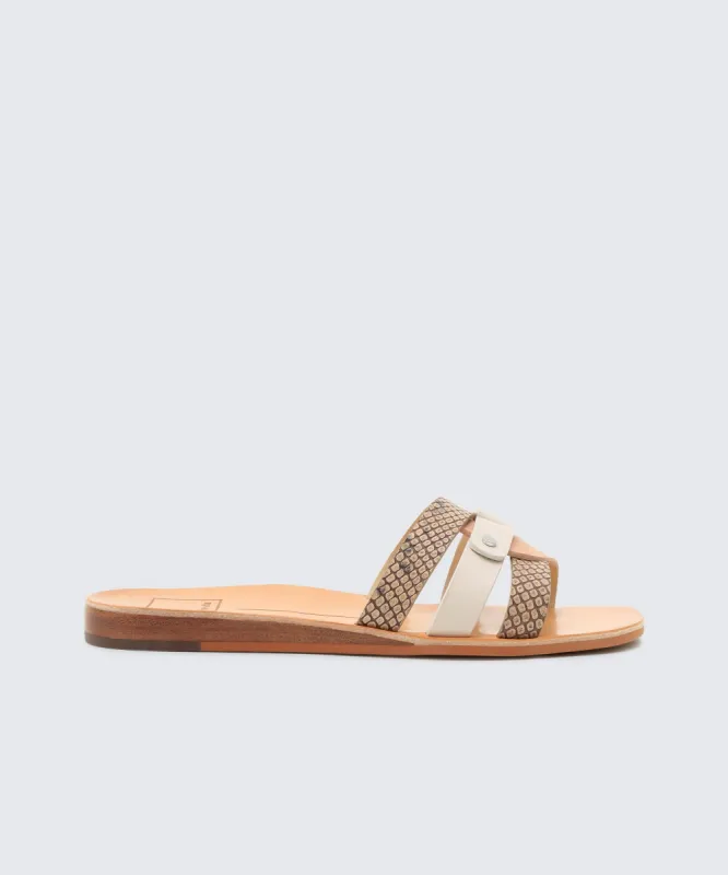CAIT SANDALS IN WHITE SNAKE - re:vita made by Dolce Vita