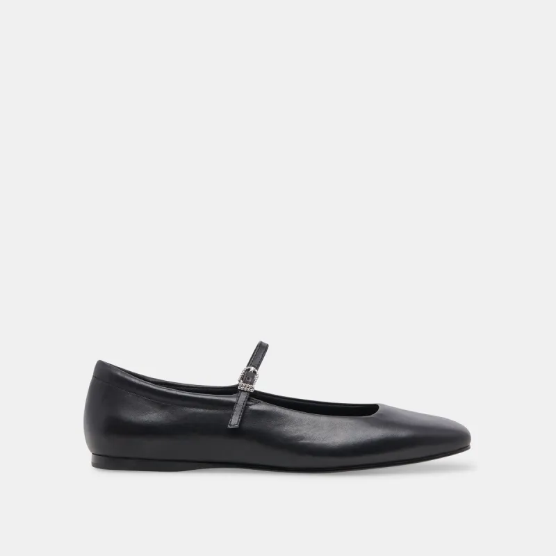 REYES BALLET FLATS BLACK LEATHER - re:vita sold by Dolce Vita