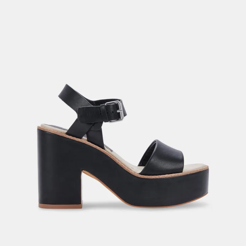 ELLY HEELS BLACK LEATHER - re:vita sold by Dolce Vita