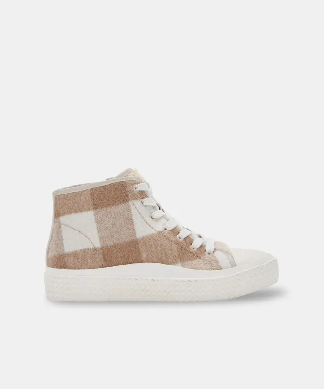 VEOLA PLUSH SNEAKERS TAN MULTI FABRIC sold by Dolce Vita