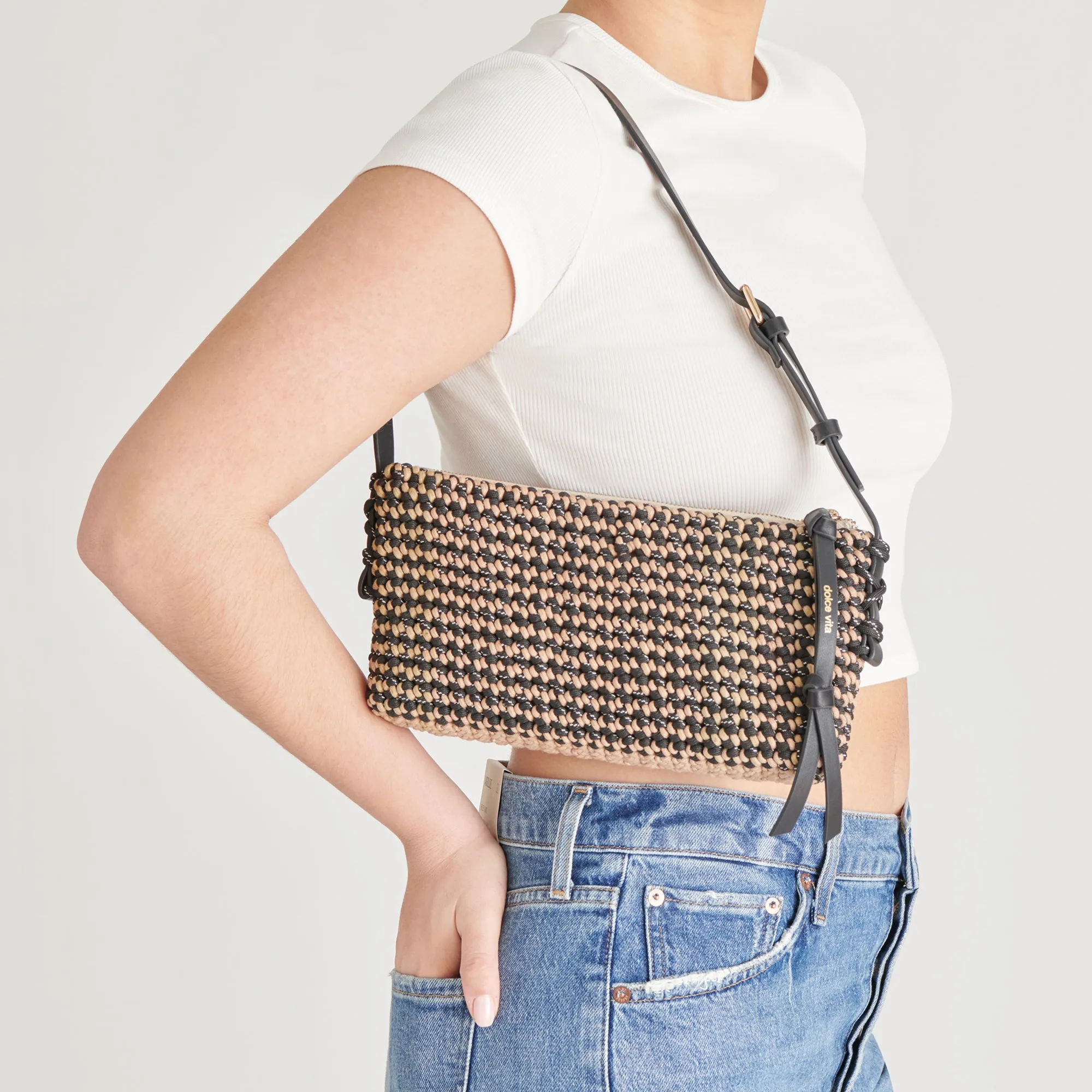 ANDREA SHOULDER BAG BLACK NATURAL WOVEN sold by Dolce Vita product image thumbnail 2