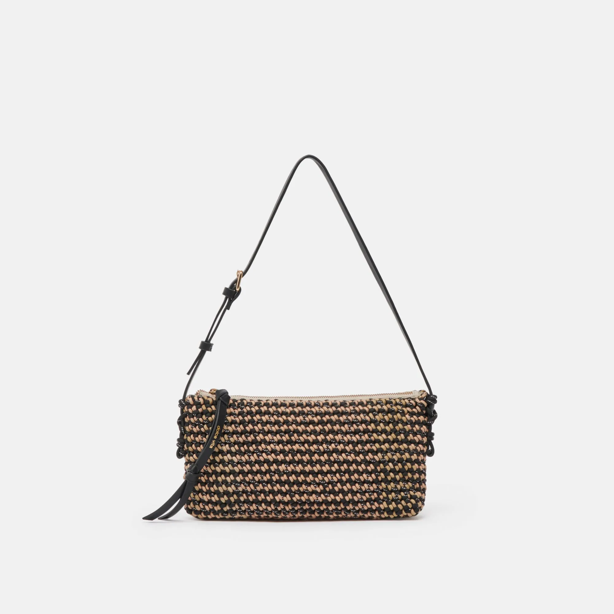 ANDREA SHOULDER BAG BLACK NATURAL WOVEN sold by Dolce Vita