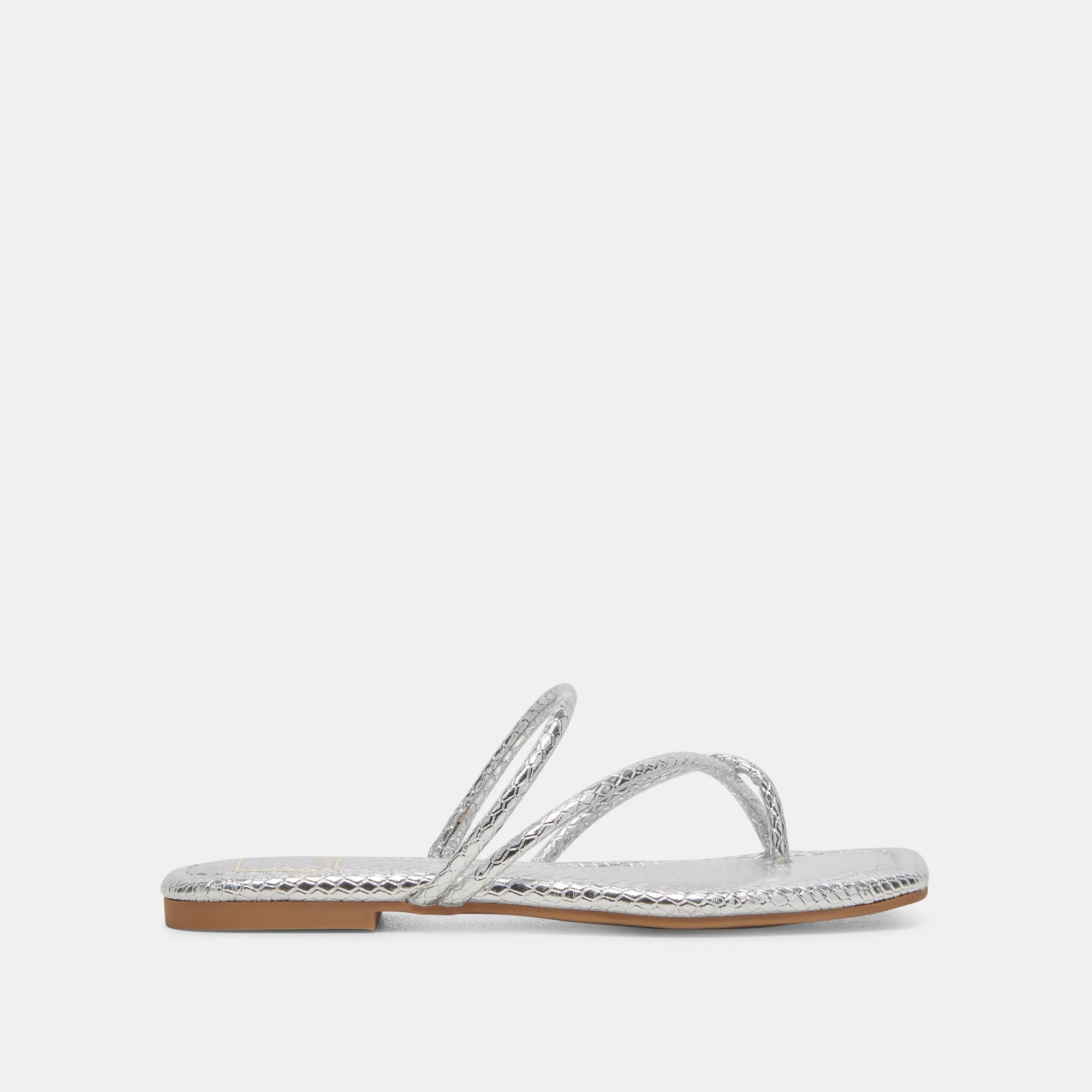 LEANNA SANDALS SILVER EMBOSSED STELLA sold by Dolce Vita