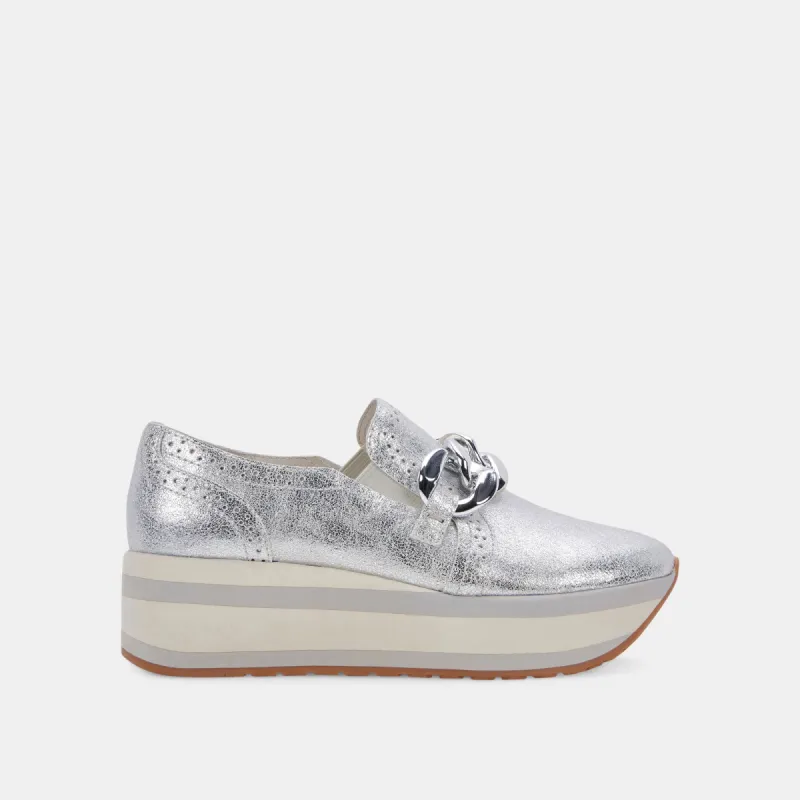 JHENEE SNEAKERS SILVER METALLIC SUEDE sold by Dolce Vita