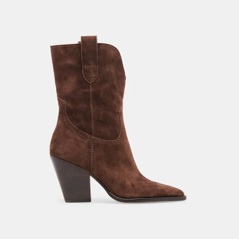 JESSEY BOOTS DK BROWN SUEDE sold by Dolce Vita