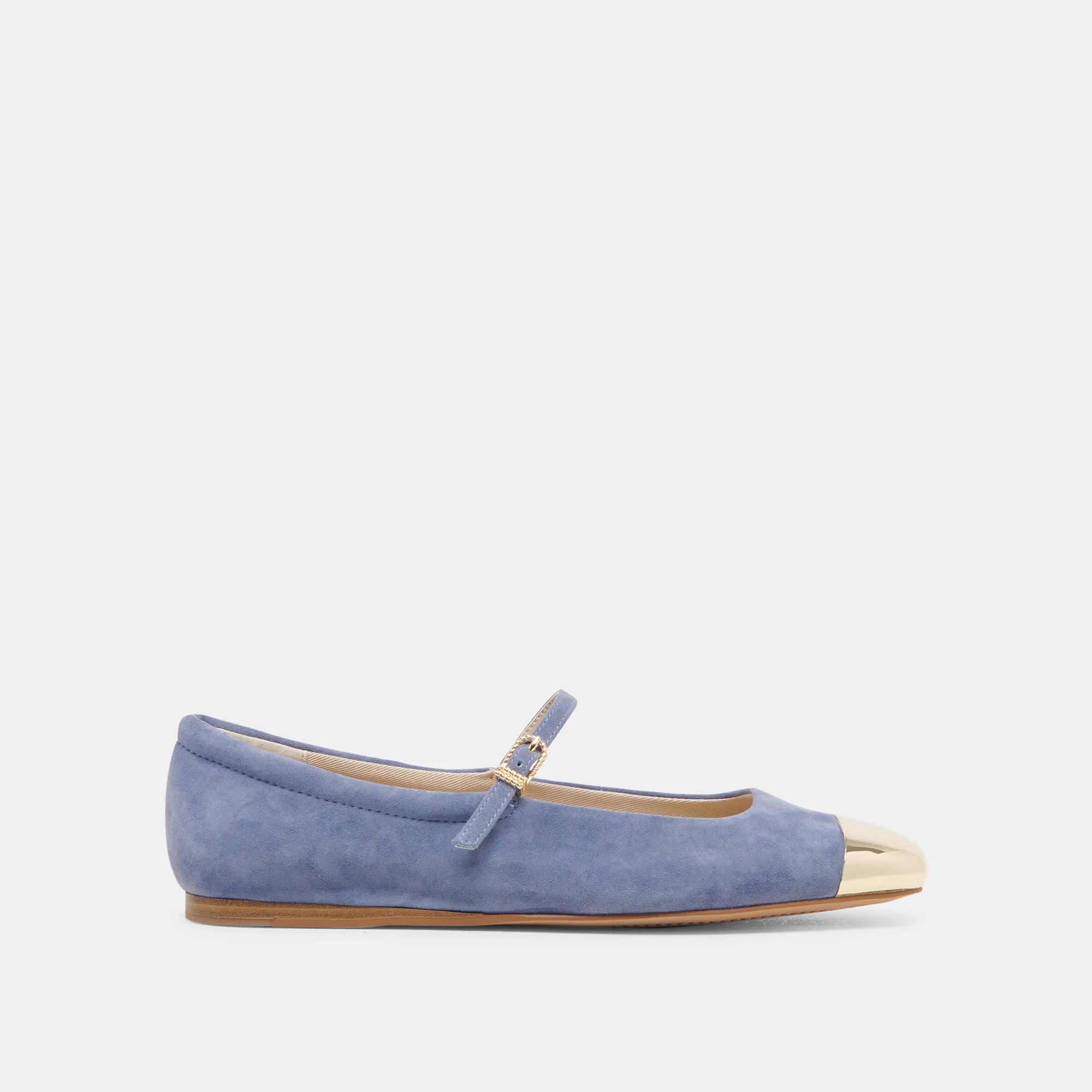 REYES TOE CAP BALLET FLATS BLUEBELL SUEDE sold by Dolce Vita