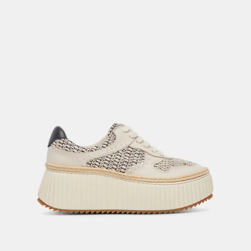 DANDI SNEAKERS BLACK NATURAL RAFFIA sold by Dolce Vita