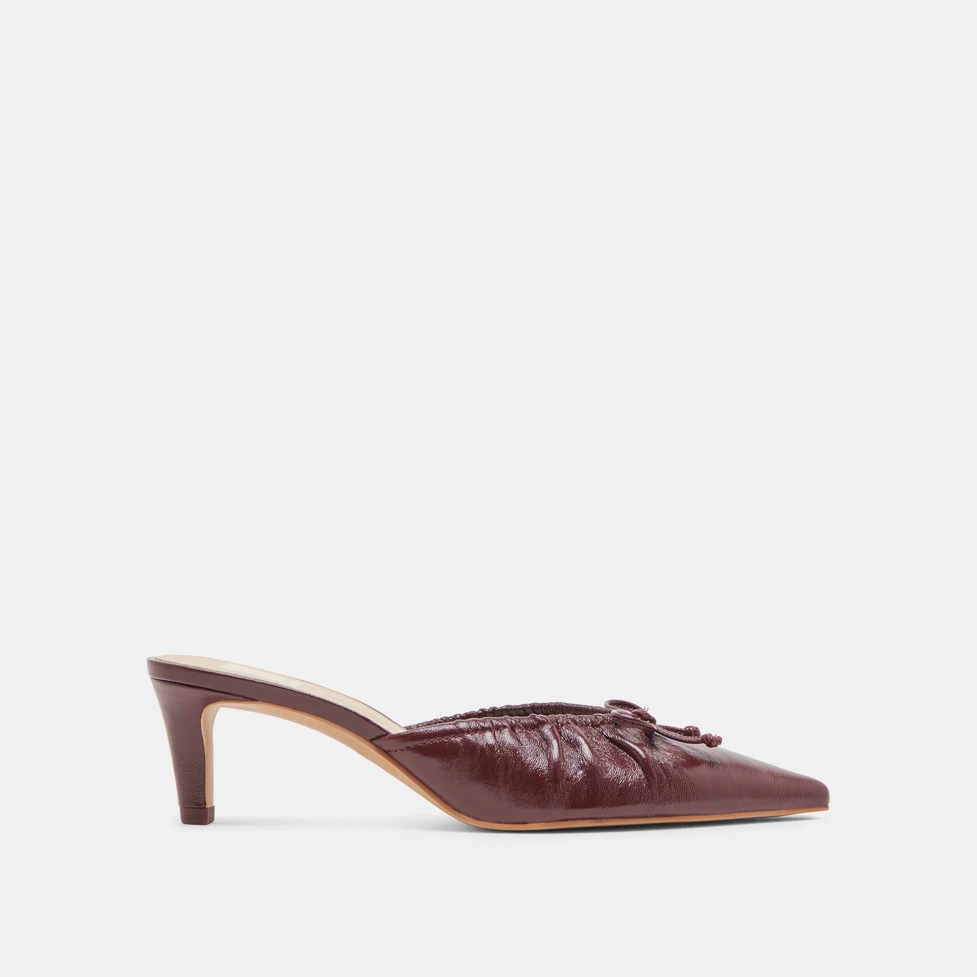 KAIRI MID HEELS CRANBERRY CRINKLE PATENT sold by Dolce Vita