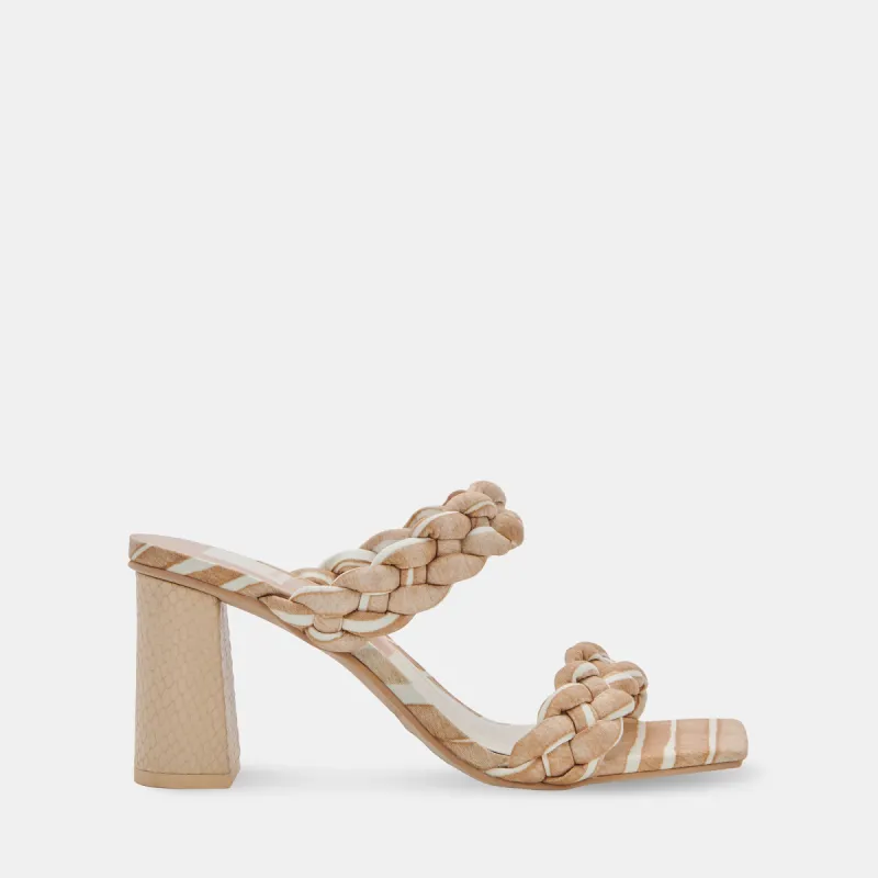 PAILY HEELS WHITE STRIPE FABRIC sold by Dolce Vita
