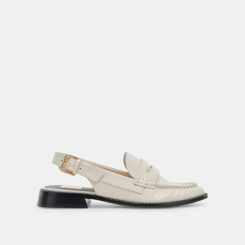 HARDI WIDE LOAFERS IVORY CRINKLE PATENT sold by Dolce Vita