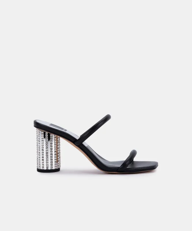 NOLES DISCO HEELS BLACK LEATHER - re:vita sold by Dolce Vita