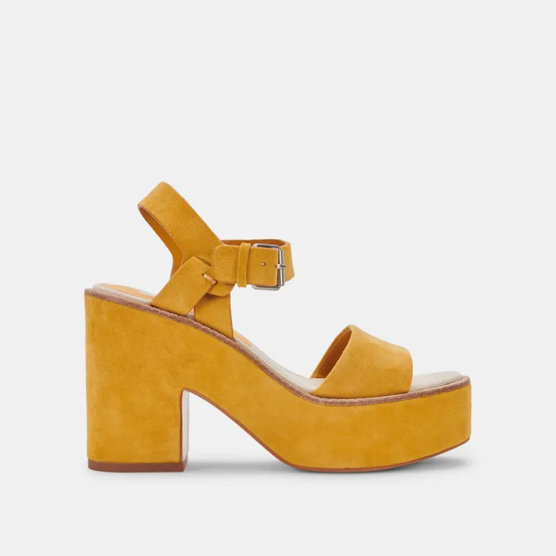 ELLY HEELS HONEY SUEDE sold by Dolce Vita