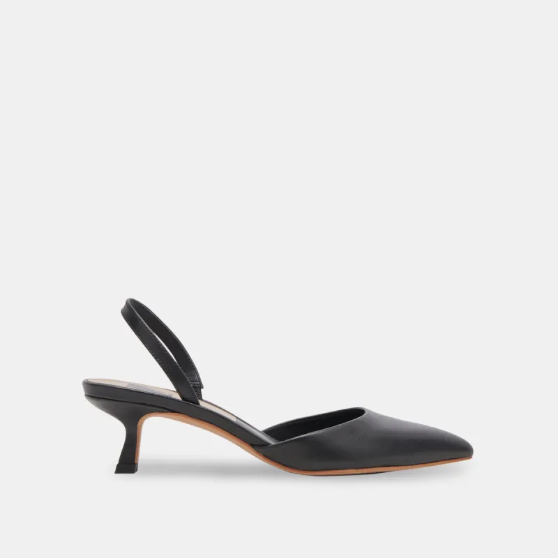 CORSA WIDE HEELS BLACK LEATHER sold by Dolce Vita